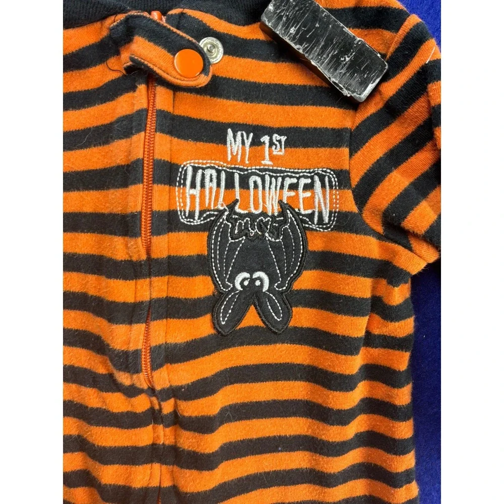 Halloween Baby Unbranded My 1st Halloween Sleeper 6-9M Orange Black Striped